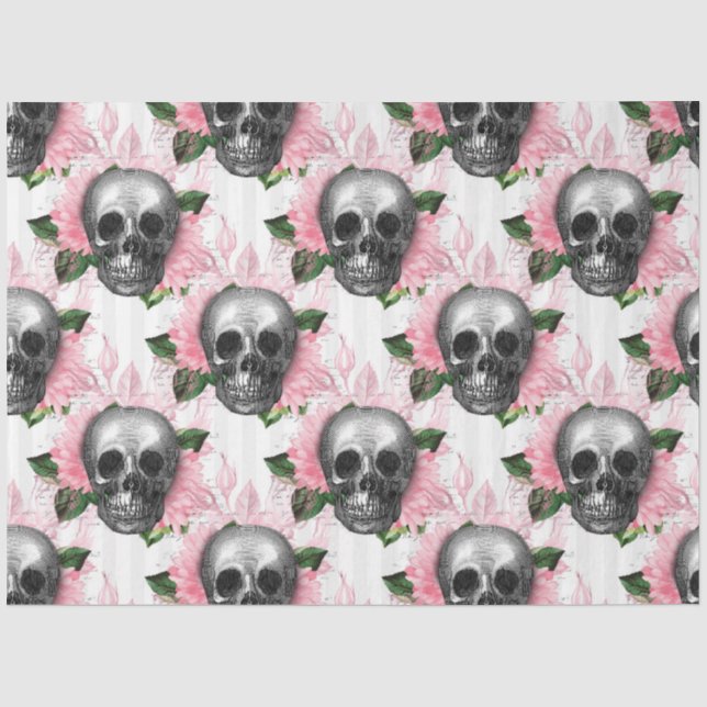 Design der rosafarbenen Blumenschäume 6 Seidenpapier (Vorderseite)