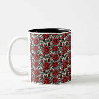 Design der Rote Rose aus Hartglas Zweifarbige Tasse