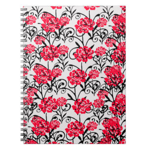 Design der rote Rose floral Illustration Notizblock