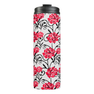 Design der rote Rose floral Illustration Thermosbecher