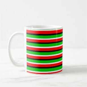 Design der roten grünen Streifen Kaffeetasse