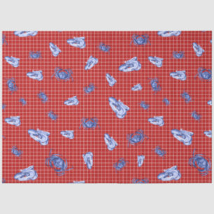 Design der roten und marinen Nautikserie 11 Seidenpapier