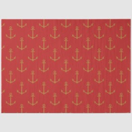 Design der roten und marinen Nautikserie 15 Seidenpapier