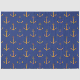 Design der roten und marinen Nautikserie 7 Seidenpapier