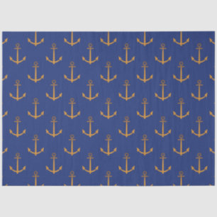 Design der roten und marinen Nautikserie 7 Seidenpapier