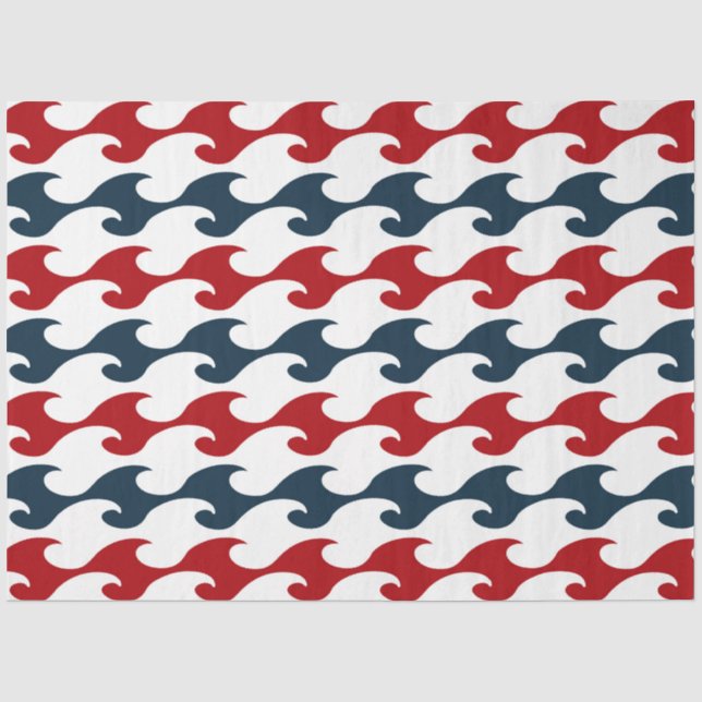 Design der roten und marinen nautischen Serie 14 Seidenpapier (Vorderseite)