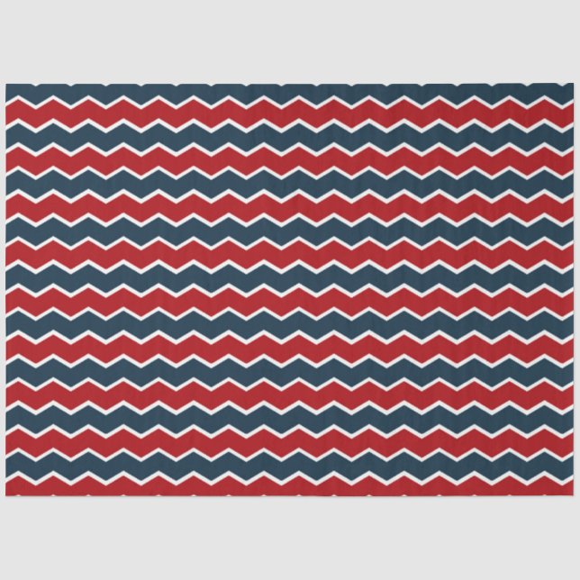 Design der roten und marinen nautischen Serie 2 Seidenpapier (Vorderseite)