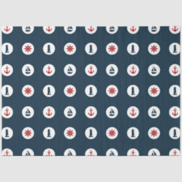 Design der roten und marinen nautischen Serie 7 Seidenpapier