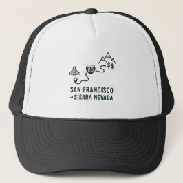 Design der Route von San Francisco zur Sierra Neva Truckerkappe