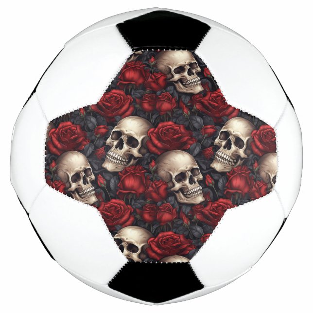 Design der Schädel- und Rose-Serie 10 Fußball (Vorderseite)