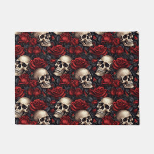 Design der Schädel- und Rose-Serie 10 Fußmatte