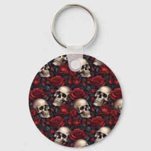 Design der Schädel- und Rose-Serie 10 Schlüsselanhänger