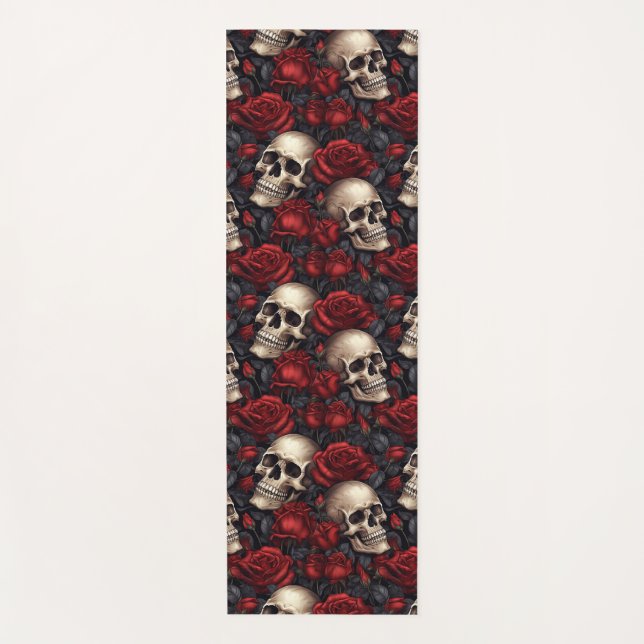 Design der Schädel- und Rose-Serie 10 Yogamatte (Vorderseite)