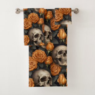 Design der Schädel- und Rose-Serie 11 Badhandtuch Set