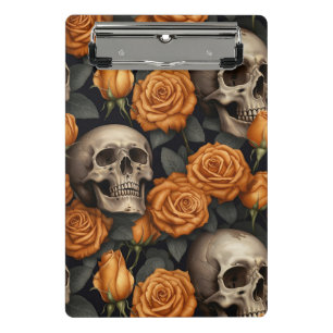 Design der Schädel- und Rose-Serie 11 Mini Klemmbrett