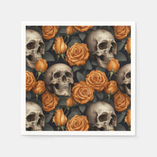 Design der Schädel- und Rose-Serie 11 Serviette