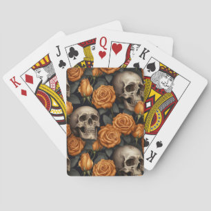 Design der Schädel- und Rose-Serie 11 Spielkarten
