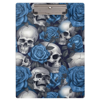 Design der Schädel- und Rose-Serie 12 Klemmbrett