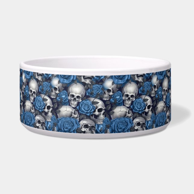Design der Schädel- und Rose-Serie 12 Napf (Vorderseite)