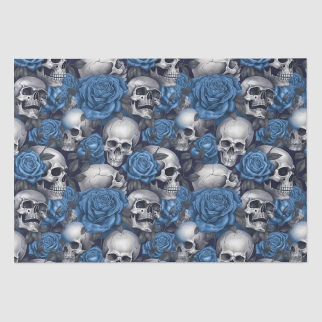 Design der Schädel- und Rose-Serie 12 Seidenpapier (Vorderseite)