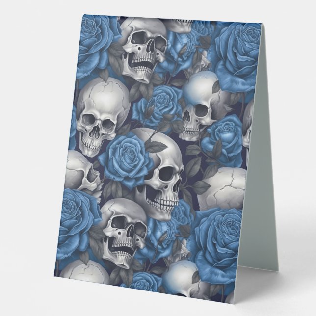 Design der Schädel- und Rose-Serie 12 Tischaufsteller (Vorderseite)