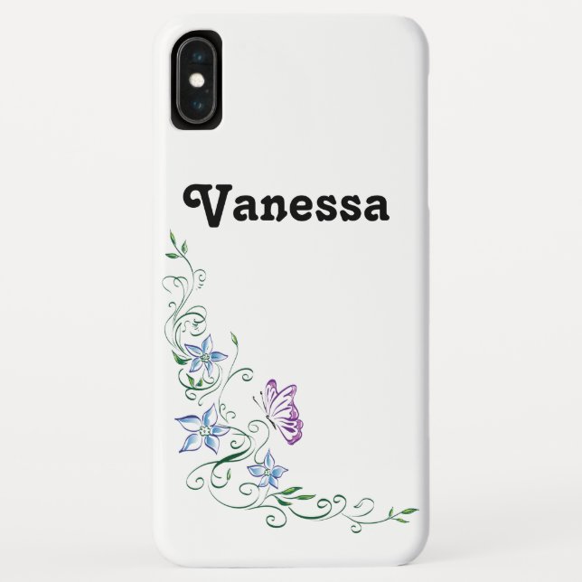 Design der Schmetterlinge und der Blumenrinnen Case-Mate iPhone Hülle (Rückseite)