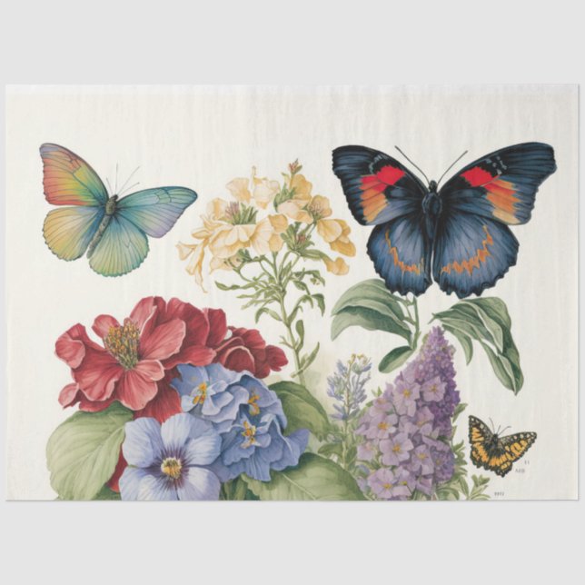Design der Schmetterlingsgartenreihe 10 Seidenpapier (Vorderseite)