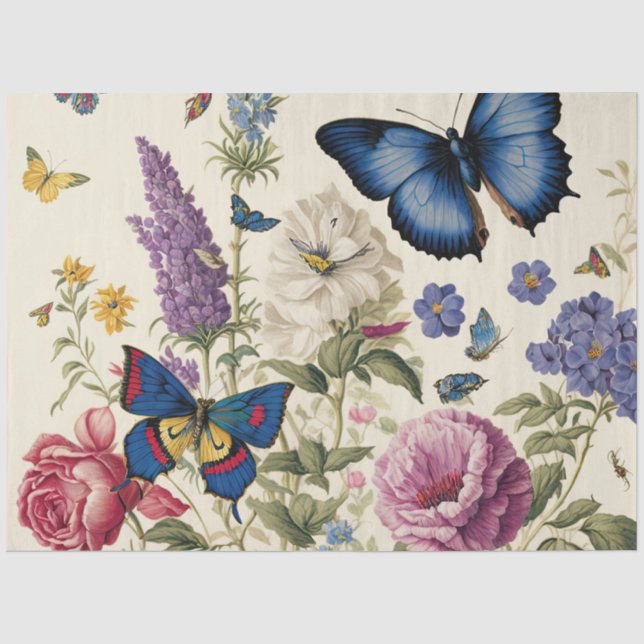 Design der Schmetterlingsgartenreihe 3 Seidenpapier (Vorderseite)