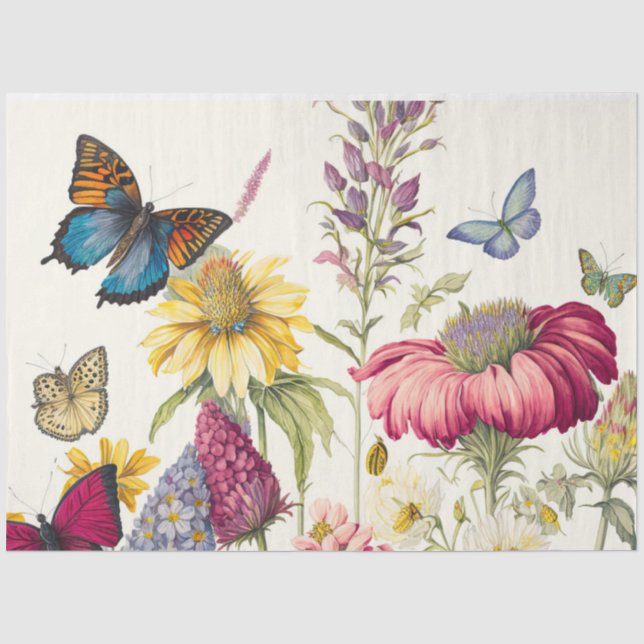 Design der Schmetterlingsgartenreihe 8 Seidenpapier (Vorderseite)