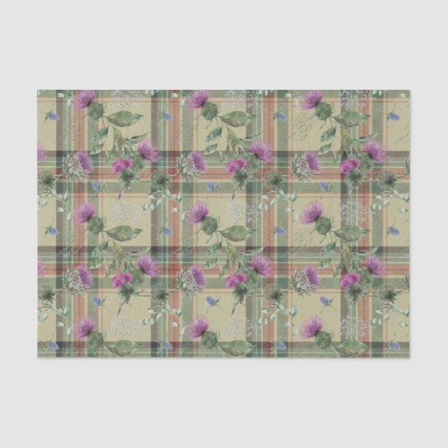 Design der schottischen Serie Floral und Tartan 16 Seidenpapier (Vorderseite)