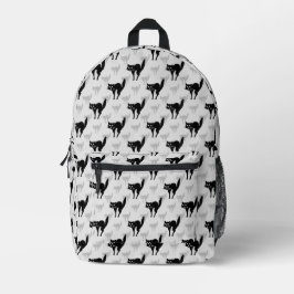 Design der Schwarzen Katze-Schatten-Silhouette Bedruckter Rucksack