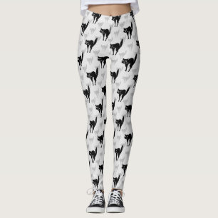 Design der Schwarzen Katze-Schatten-Silhouette Leggings