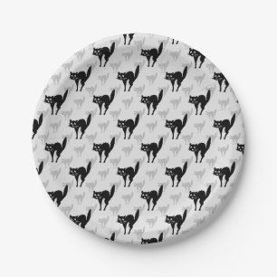 Design der Schwarzen Katze-Schatten-Silhouette Pappteller