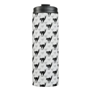 Design der Schwarzen Katze-Schatten-Silhouette Thermosbecher