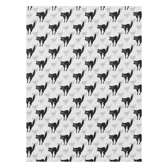 Design der Schwarzen Katze-Schatten-Silhouette Tischdecke (Vorderseite)