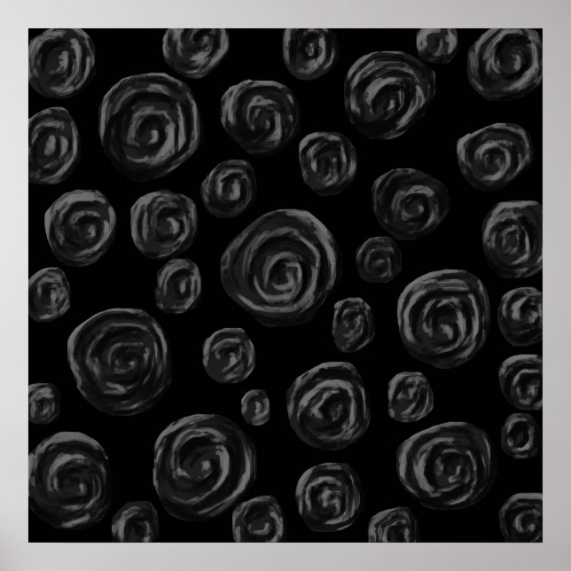 Design der schwarzen Rose. Poster (Vorne)