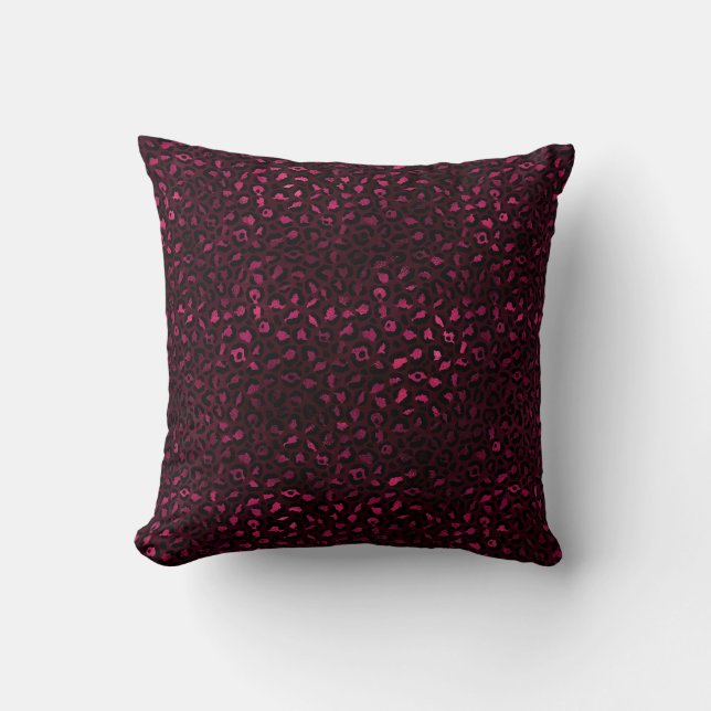 Design der Serie Burgund und Gold Leopard 3 Kissen (Vorderseite)