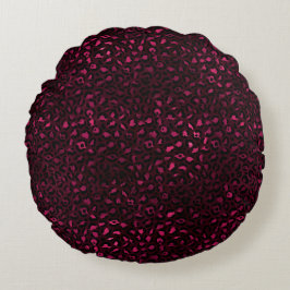 Design der Serie Burgund und Gold Leopard 3 Rundes Kissen