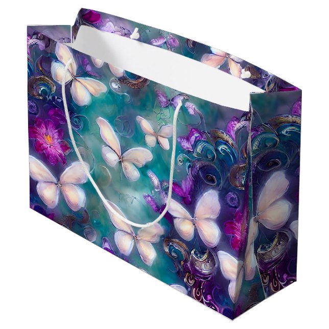 Design der Serie "Mystic Butterfly" 1 Große Geschenktüte (Rückseite Schrägansicht)