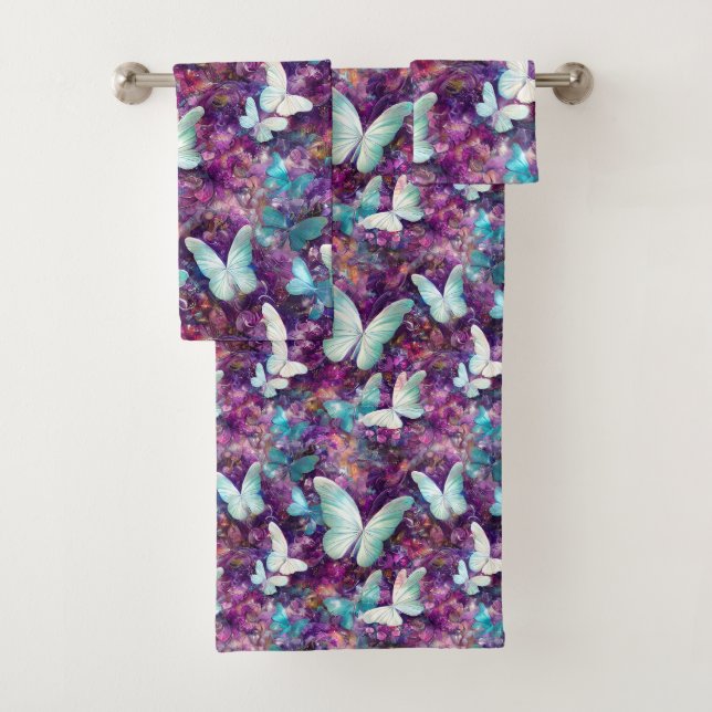 Design der Serie "Mystic Butterfly" 7 Badhandtuch Set (Insitu)