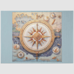 Design der Serie Nautic Compass 6 Seidenpapier
