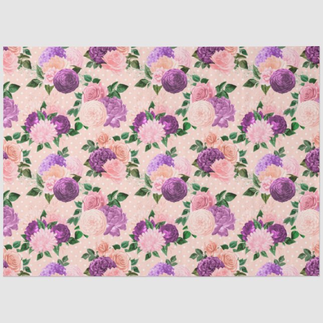 Design der Serie Peach, Pink und Lavendel 3 Seidenpapier (Vorderseite)