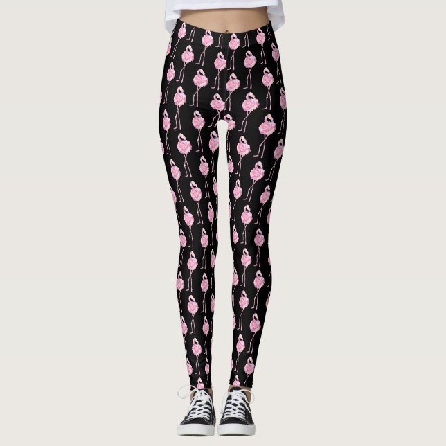 Design der Serie "Tender Flamingo" 3 Leggings (Vorderseite)