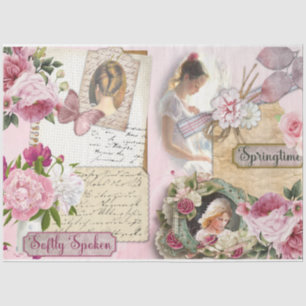 Design der Serie "Vintag Spring Shabby Chic" 1 Seidenpapier