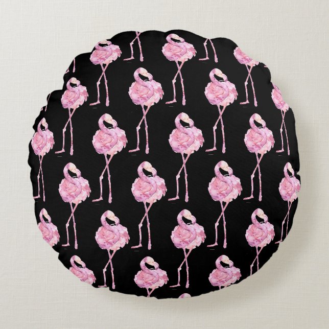 Design der Serie "Zender Flamingo" 3 Rundkissen Rundes Kissen (Vorderseite)