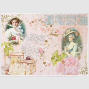 Design der Shabby Chic-Serie 19 Seidenpapier