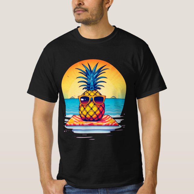 Design der Sommervibes von Ananas, T-Shirt (Vorderseite)
