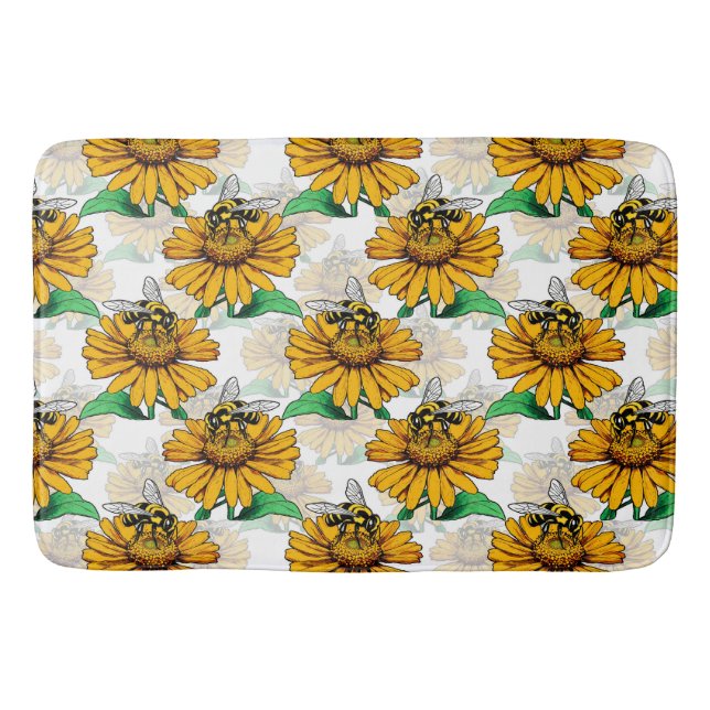 Design der Sonnenblumen-Blume Badematte (Vorderseite)