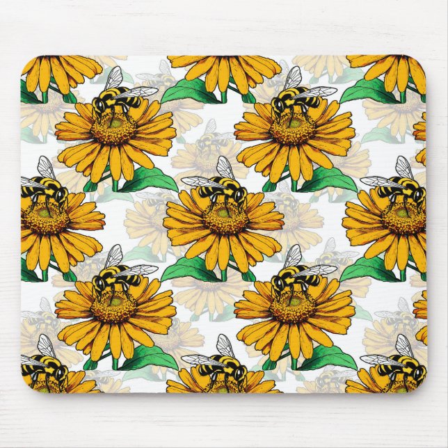 Design der Sonnenblumen-Blume Mousepad (Vorne)