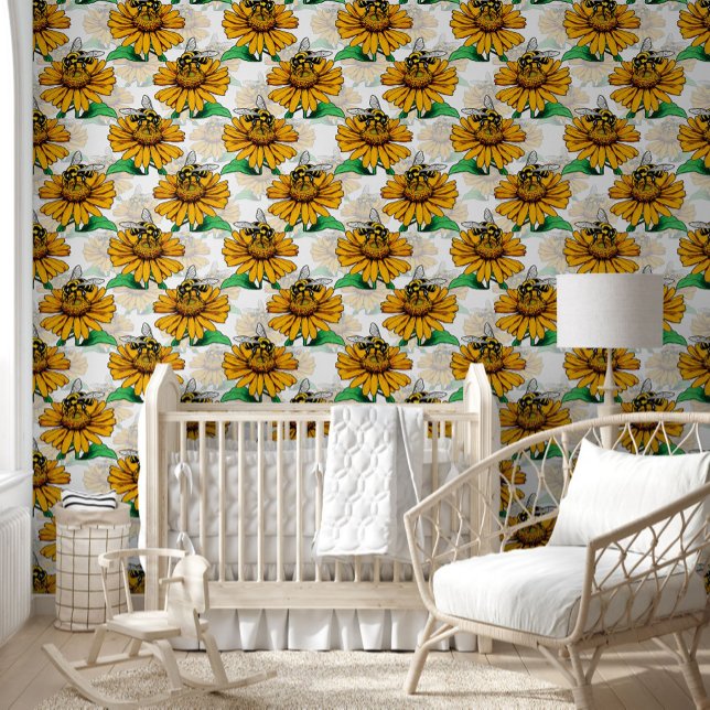 Design der Sonnenblumen-Blume Tapete (Von Creator hochgeladen)
